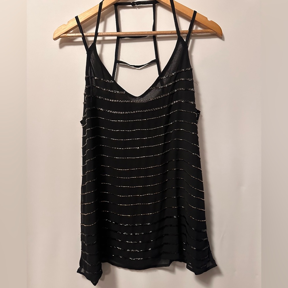 NWOT Bar III Women’s beaded top - unique strap design